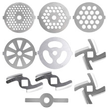 Set de plăci și lame pentru tocatoare de carne, plăci de tăiere din oțel inoxidabil cu design versatil al găurilor, accesorii pentru tocatoare