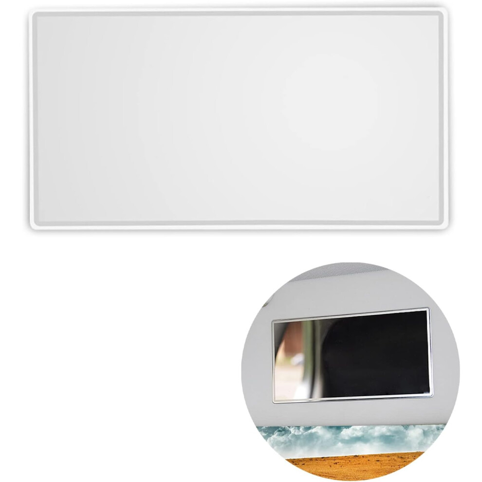 Adhesive Makeup Mirror, Car Sun Visor Mirror for Travel and Daily Use, Universals Stainless Steel Cosmetic Vanity with Dustproof Closure, Multi-Functi