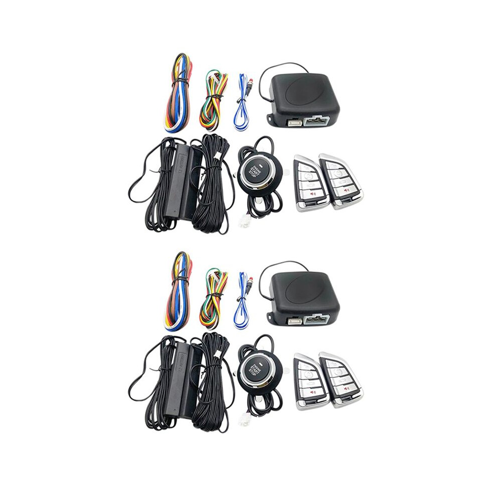 4X Car Engine One-Key Start-Stop Button System Pke Keyless Entry System Anti-Theft Alarm Remote Start Ignition System 4713011707276