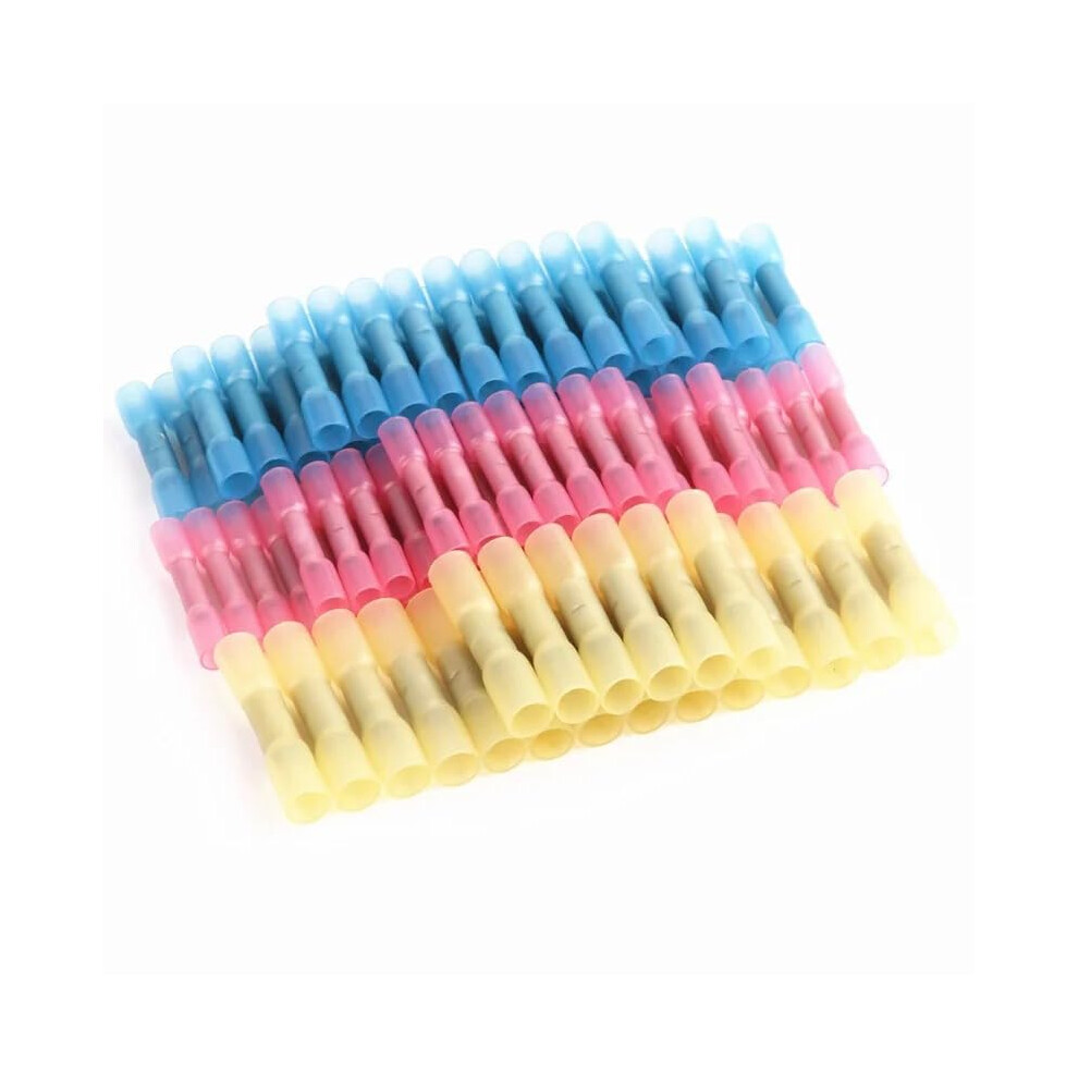 100Pcs Heat Shrink Terminals Solder Connectors Electrical Wire Butt Splice Connectors Insulated Crimp Ref: 8774 9412369454126