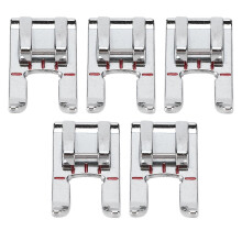 (As show, One size) 5Pcs Satin Stitch Foot Stainless Steel Multifunctional Household Sewing Machines Accessories
