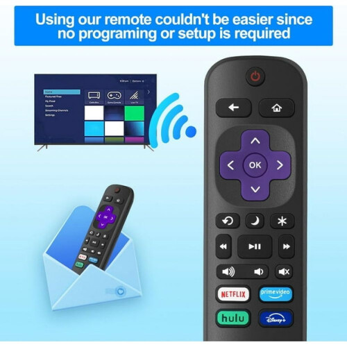 Télécommande de remplacement pour téléviseur Roku, télécommande universelle compatible avec les téléviseurs Roku dotés d'une télécommande 2
