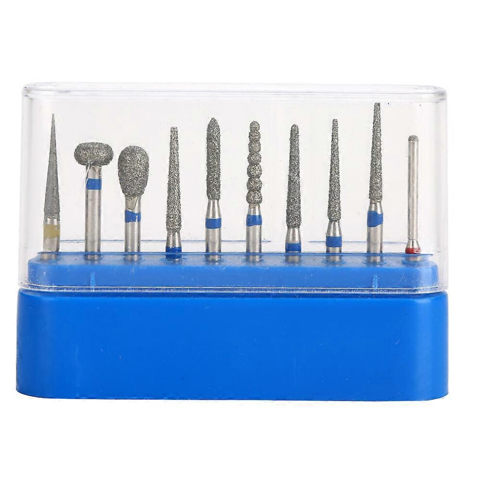 (As Show, One Size) 10Pcs Dental High Speed Bur Diamond Polishing Tooth Preparation Bur Dental Equipment,Blue 351862688371
