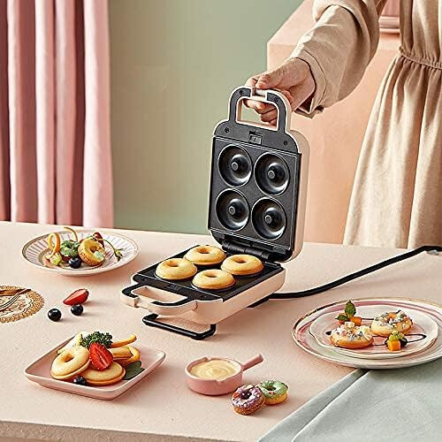 Mini Waffle Maker, 3in1 Waffle Maker with Removable NonStick Plates, Compact Design, Pink 2