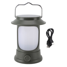 Lanterna portátil de acampamento vintage recarregável por energia solar, com LED regulável e USB-C, à prova d'água, leve e alimentada por