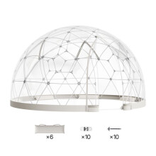 Transparante Dome Bubble Tent, 2,9 x 1,7 m-Duoku-Duurzame Tuin Iglo-Tent-Capaciteit 2 tot 4 Personen-met Raam-Exterieur