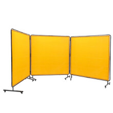 Laserscherm-Duoku-6' x 6' met Vlamvertragend Vinyl Frame-Bescherming met 3 Panelen op 12 Zwenkwielen-Geel