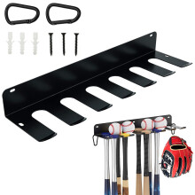 Baseball Bat Holder Rack, Bat Rack Wall Mount, Black Metal Baseball Softball Bat Hanger Racks, Holds 14 Player Bats