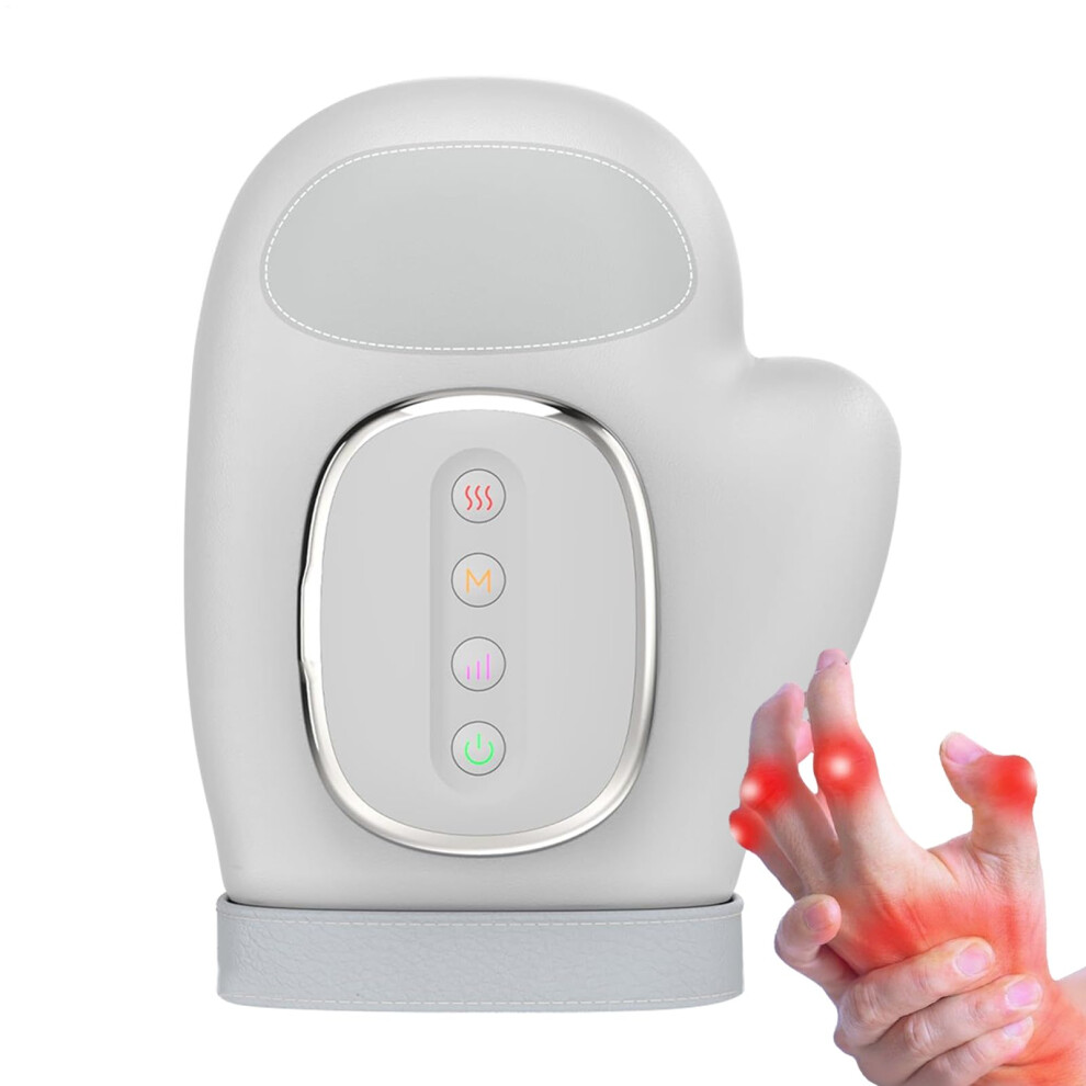 Electric Hand Massager with Heat and Compression, Rechargeable, Multiple Modes, Auto Timer for Pain Relief