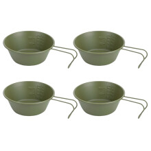 Pack Of 4 Stainless Steel Serving Bowls Camping-Army Green