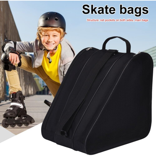 Ice Skating Backpack for Kids, Breathable Thick Figure Skating Bag Black 2