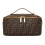 Designer Monogram Makeup Bag, Cosmetic Case with Handle, Brown Pattern, Gold Hardware 1