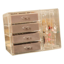 Plastic Earring Holder Organizers Box with 5 Drawers Clear-2