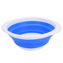 Balde dobrável e leve para uso doméstico e externo, fácil de limpar, com alça ergonômica e gancho para pendurar.