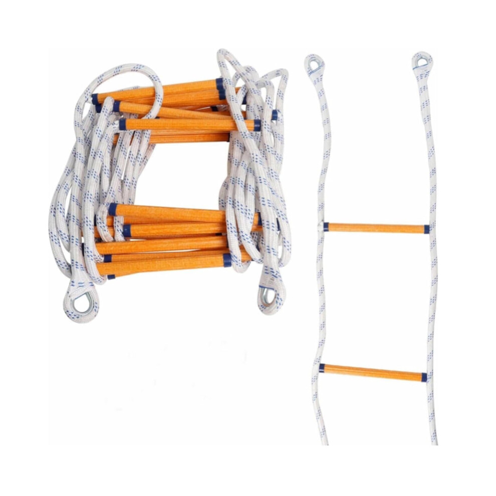 Rope Ladder With Carabiner 10Ft Nylon Fire Escape Ladder Non-Slip Fire Ladder Emergency Ladder For Climbing Training Rescue(10Ft/3M) 9426802953473