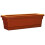 24' Rolled Rim Window Box with Attached Tray, Terra Cotta 2