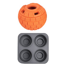 Chew Resistant Dog Puzzle Toy Treat Feeder Slow-orange color