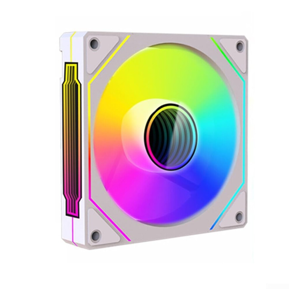 White 120Mm Argb Pc Case Fan Atx Compatible