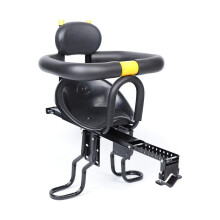 Baby Bicycle Seat Front Mounted Child Bike Seat with Handrail and Pedal, Foldable