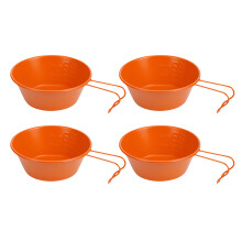 Pack Of 4 Stainless Steel Serving Bowls with Folding-Orange
