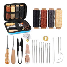 Leather sewing kit, leatherworking tools and accessories, leatherworking set with waxed thread, leather cushion kit, easy installation