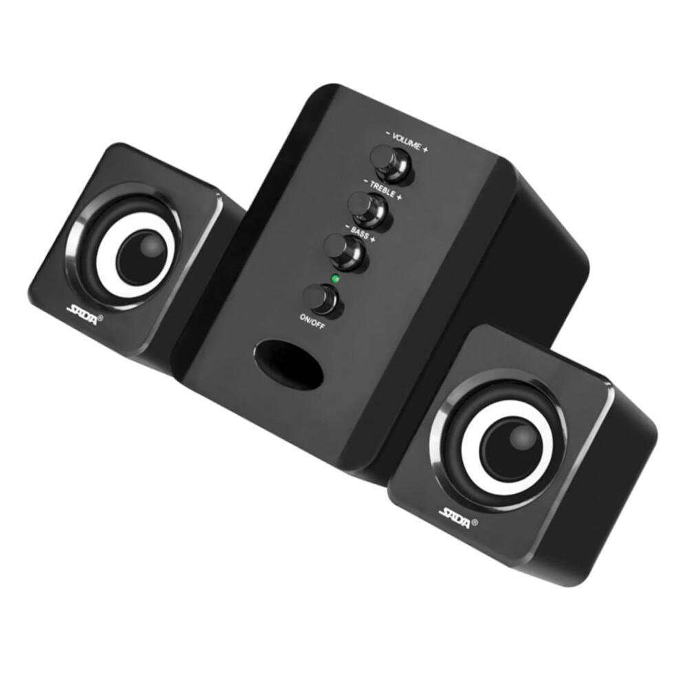 Phone Computer Desktop Speaker Set Mini Speakers For Desktop 2.1 Channel Random Logo Black 9426802954036