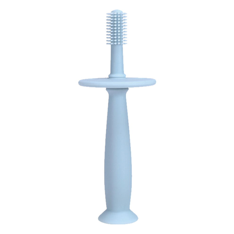 360 Degree Cleaning Silicone Baby Toothbrush With Gentle Gum Care, Soft Silicone Bristles And Detachable Throat Baffle For Toddlers' Self-Brushing Tra