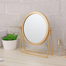 Compacte bamboe make-upspiegel, 360 graden draaibaar ontwerp met 1x/5x vergroting, licht, luxueus en elegant voor nauwkeurige verzorgingstaken.
