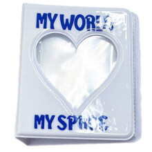 3Inch Photo Album Small Card Holder-White love heart 64 pages