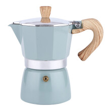 6 Cup 300ml Stovetop Aluminum Alloy Espresso Maker-Lake blue