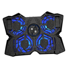 Noiseless Laptop Cooling Pad Notebook Cooling Mat 4 Turbofans Easy Install Low Power Consumption Powered Black