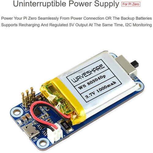for Raspberry Pi Zero Uninterruptible Power Supply UPS HAT Module for Stable 5V Power Output with Multi Protection Circuits @ (UPS HAT (C)) 1