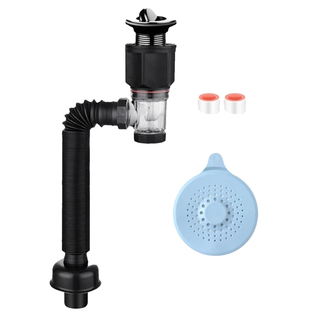 Sink Drain Kits,Anticlogging Flexible Drain Kit Kitchen Sink Drainage Kit, Flexible Drain Kit, Antiodor Bathroom Sink Drain Pipe For Restroom 9365049408325