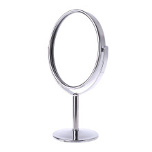 Miroir cosmétique double face, miroir de maquillage de bureau pivotant avec rotation libre à 360 et base antidérapante, miroir de courtoisie