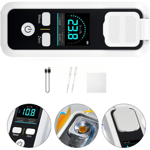 Digital Refractometer for Brix Sugar Content Measurement, Rechargeable (JBM20) 1