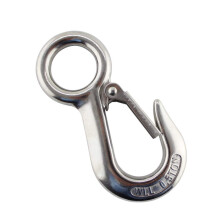 5pcs Silver 304 Stainless Steel American Type Trigger Round Large-Eye Lifting Snap Tone Hook with 500KG Working Load Limit