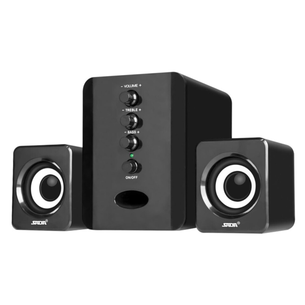 Stylish Mini Horn Speaker 2.1 Desktop Computer Phone Speaker Compact High Definition Stereo Sound For Home Office School Random 9412369459510