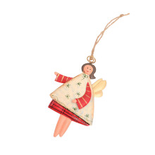 Metal Christmas Tree Door Hanging Decoration Hand Painted-White