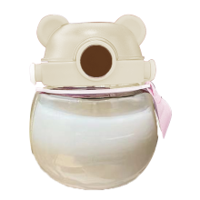 Buidéal Tuí Béar Gleoite, Buidéal Uisce Kawaii do Pháistí agus do Dhaoine Fásta, Saor ó BPA le Strapa Gualainn Inchoigeartaithe, Dearadh