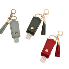 Leere Reiseflasche zum Ausdrücken, Etui aus PU-Leder für tragbaren Handdesinfektionsmittelhalter, transparente, auslaufsichere, nachfüllbare