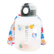Motivierender Trinkbegleiter, auslaufsichere, umweltfreundliche Wasserflasche für Fitnessziele, Sport-Wasserflaschen mit Klappdeckel und großer