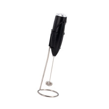 Mousseur à lait alimenté par batterie, fouet électrique-Noir