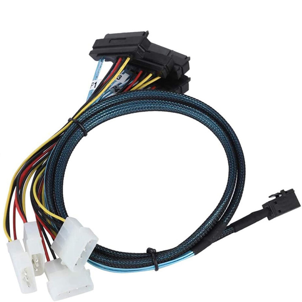 Fast Speed Server Connection Cable Minisas Sff 8643 To Four 29Pin Sff 8482 With Big 4P Power 9412369457424