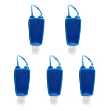 Réitigh Taistil Áisiúla, Buidéil Taistil Crochta le Coimeádáin Silicone, Dearadh Lanyard le haghaidh Rochtain Éasca, Cosaint Sceite