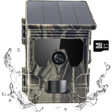 Solar Trail Camera, 50MP 4K 2500mAh Built-in Lithium Battery Rechargeable Solar Game Trail Cameras