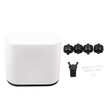 Poubelle blanche de grande capacité, facile à utiliser, 12 litres (7 gallons), design moderne et compact, idéale pour la salle de bain, la chambre