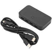 for KVM Switch 4 Port Switch 4 in 1 Out KVM USB Switch Box Shared Keyboard Mouse and Monitor for PC, 6924023036300