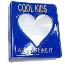 Mini Album Photo Storage Book Card-blue love heart 64 pages