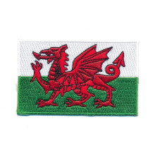 80 x 50 mm Wales Cardiff Flag Europe GB EU Elegant SewOn Patch 1207 X