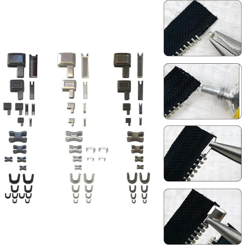 Zipper  kit, replacement slider, bottom stops, for sewing clothes, jeans, 35810 2